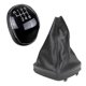 thumbnail image 1 of 6-Speed Leather Gear Shift Knob & Gaitor Cover for Mondeo IV C-Max Transit Focus Mk3/Mk4, 1 of 5