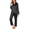 thumbnail image 1 of Conjunto de Pijamas Mujer Seda Suave Pijama Satin Mujer con Botones Manga Larga y Pantalones Ropa de Dormir Día de la Madre Regalo, 1 of 3