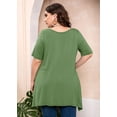 thumbnail image 7 of SHOWMALL Plus Size Clothes for Women Tunic Tops Short Sleeve Olive 5X Summer Blouse Swing Tee Crewneck Clothing Flowy Shirt for Leggings, 7 of 7