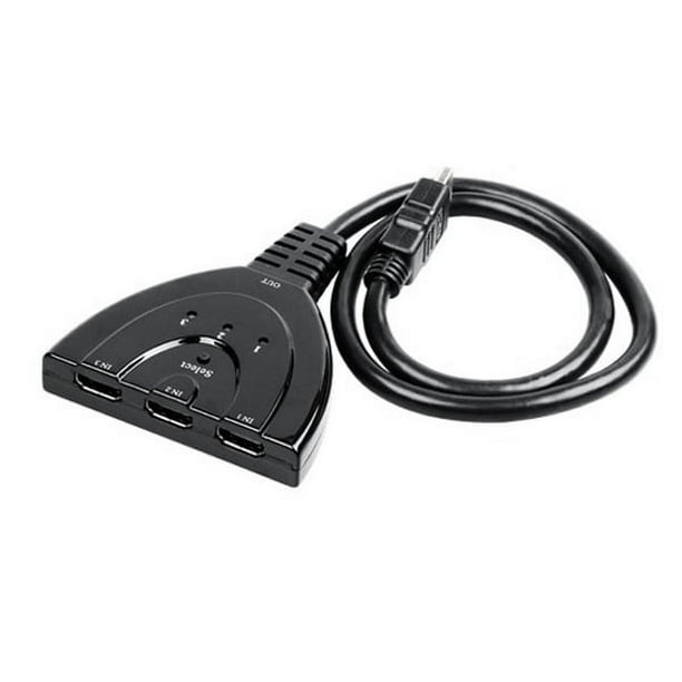 ColoMX 3 puertos HDMI Switch Conmutador selector de la caja de Hub Splitter con 55 cm de cable de HDMI para HDTV / PS3 / 360 (Negro)