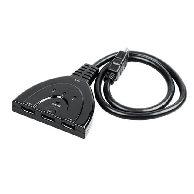 ColoMX 3 puertos HDMI Switch Conmutador selector de la caja de Hub Splitter con 55 cm de cable de HDMI para HDTV / PS3 / 360 (Negro)
