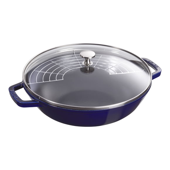 STAUB Specialities 30 cm / 12 inch Cast Iron Perfect Pan / Wok, Dark-Blue