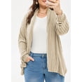 thumbnail image 6 of DOKOTOO Plus Size Cardigan for Womens Long Sleeve Casual Open Front Asymmetrical Knit Light Cardigans Sweater(1X-5X), 6 of 10