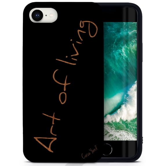 Case Yard Wooden Case for iPhone-SE Soft TPU Silicone cover Slim Fit Shockproof Wood Protective Phone Cover for Girls Boys Men and Women Supports Wireless Charging Art of Living Design