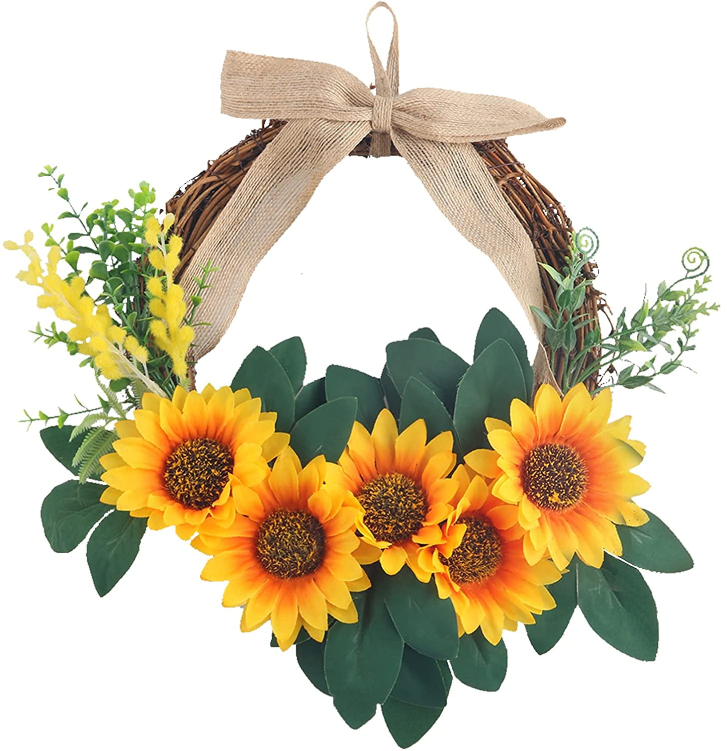 Country bright yellow and black welcome porch decor.Mums and flower farmhouse kitchen home decor. Everyday daisy front door wreath