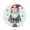 Cartoon Santa Claus, variant on Christmas Deer Ceramic Ornament Christmas Tree Porcelain Ornament Circle Hanging Xmas Decor with Golden Lanyard Gift for Holiday 2.9 in Diameter 1Pcs