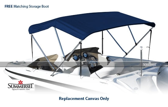 1 Inch Aluminum Frame with 2 Support Poles and 2 Straps AITONOBLE 3-4 Bow Bimini Top 600D Solution Dyed Bimini Top Pacific Blue Boat Cover Includes Storage Boot Mounting Hardwares