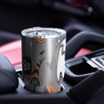 thumbnail image 4 of 30oz Gray Halloween Ghosts Cats and Pumpkins Tumblers Stainless Steel Tumbler with Lid and Straw,Vacuum Insulated Double Wall Travel Tumbler Cups Mug with Cleaning Brush for Coffee,Tea, 4 of 7