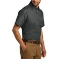 thumbnail image 4 of Men's Short Sleeve Classic Uniform Carefree Poplin Shirt Graphite Large, 4 of 5