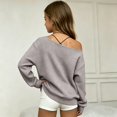 thumbnail image 4 of Girls Ribbed off Shoulder Sweatshirts Oversized Trendy Solid Sweater Kids, 4 of 5