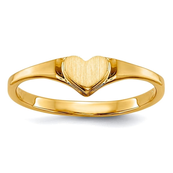 1 To 5mm 10k Solid Yellow Gold Polished Love Heart Ring Size 3.00 Statement Ring - .5 Grams