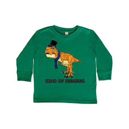 

Inktastic King of Humbug Orange Tyrannosaurus Rex in Top Hat and Scarf Gift Toddler Boy or Toddler Girl Long Sleeve T-Shirt