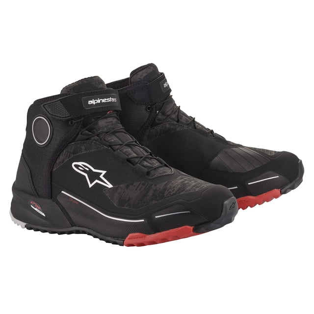 Botas moteras Alpinestars Ballet Flat para hombre, color negro, camuflaje, rojo