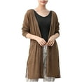 thumbnail image 2 of Elvqul Womens Thin Cardigans Long Casual Sweaters Lightweight Brown Trendy Coats for Women Long Sleeve, 2 of 8