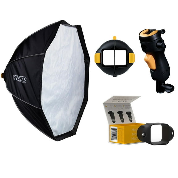 MagMod MagBox Pro 42" Octa Softbox Bundle With MagRing 2, MagShoe 2 Ergonomic Cold Shoe Bracket, MagGrip 2