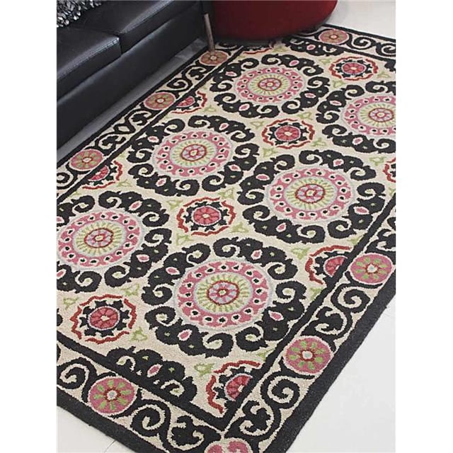 8 x 10 ft. Hand Tufted Wool Oriental Rectangle Area Rug, Beige & Multi Color