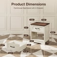 thumbnail image 2 of Nightstands Set of 2, Farmhouse Bedside Tables with Drawer and Open Shelf, Night Stands for Bedroom, End Tables, Side Tables, Dark Walnut & White, 2 of 7