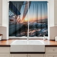 thumbnail image 2 of Ambesonne Fishing Kitchen Curtains, Sail Boat on Sea Hobby, 55"x39", Pale Blue Yellow, 2 of 3
