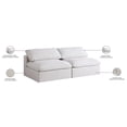 thumbnail image 4 of Meridian Furniture Serene Deluxe Cream Linen Fabric Modular Armless Sofa, 4 of 5