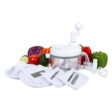 Ultra Chef Express Food Chopper - 7 in 1 Manual Food Processor Chop, Blend, Whip, Shred, and Juice