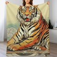WHKANG Tiger Throw Blanket Cool Japanese Beach Theme Rising Swaddle