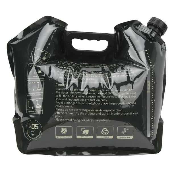 8L Contenedor De Agua Plegable, Resistente Con Asas De Transporte, Botella Transporte Portador De Agua Para Camping Senderismo Viaje Coche Y Emergencia