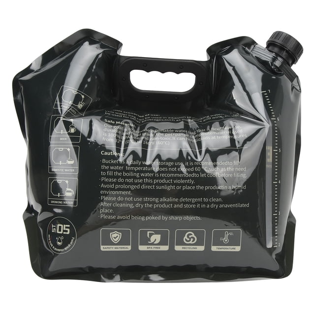 Sac d'Eau Pliable 8L, Transporteur d'Eau Pliable Réutilisable Portable Grande Capacité pour Camping Randonnée Sports