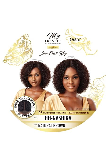 Outre My Tresses 100% Unprocessed Human Hair Lace Front Wig - HH NASHIRA (Color:Natural Black)