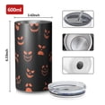 thumbnail image 4 of 20oz Coffee Tumblers Halloween Orange Spooky Faces Stainless Steel Vacuum Insulated Travel Tumbler Coffee Cups Mug with Lid and Straw with Cleaning Brush for Cold & Hot Drinks, 4 of 5