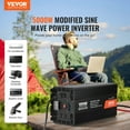 thumbnail image 2 of VEVOR Modified Sine Wave Inverter, 5000W, DC 12V to AC 120V Power Inverter with 6 AC Outlets 2 USB Port 1 Type-C Port, LCD Display and Remote Controller for High Load Home Appliances, CE FCC Certified, 2 of 9