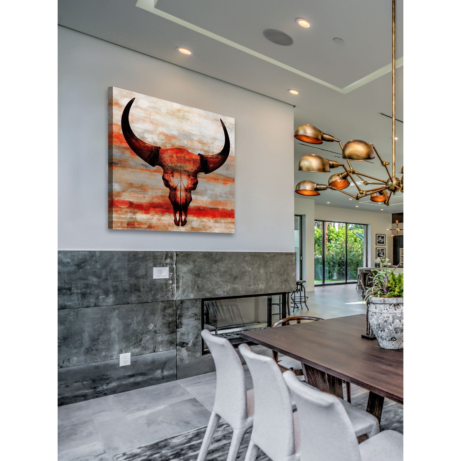Parvez Taj "Red Skull" Painting Print on Canvas