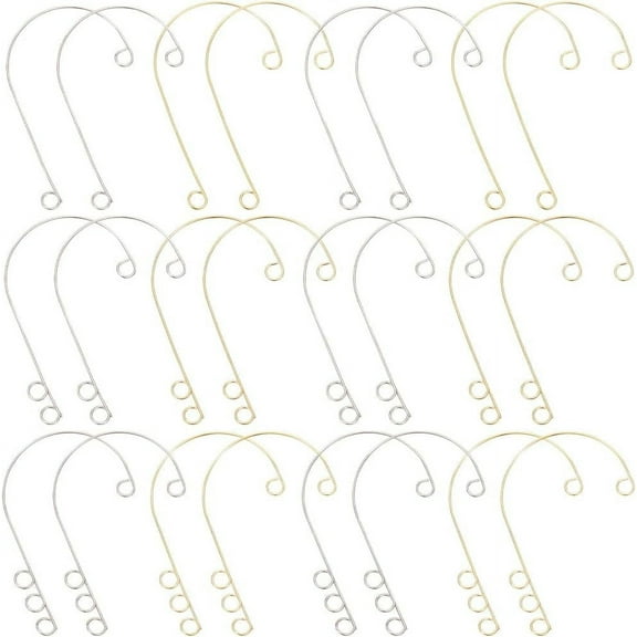 36Pcs Ear Wrap Earrings Non Pierced Ears Cuffs Bulk Gold Silver 316 Surgical Stainless Steel DIY Ear Hooks Earring Components with Loops for Earring Backs Findings Jewelry Making Accessories Colorful