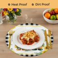 thumbnail image 4 of Sunflowers Gnomes Round 13 Inch Placemats Set of 6, Eucalyptus Spring Black Checkered HeatResistant Non Slip Place Mats for Dining Table, Wipeable Braided Kitchen Table Mats for Housewarming, 4 of 9