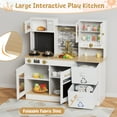 thumbnail image 5 of TLSUNNY Toddler Play Kitchen, Wooden Kitchen Playset with Realistic Lights & Sounds, Cookware, Gift for Kids Boys Girls Aged 3+, 5 of 10