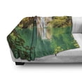 thumbnail image 3 of Croatia Soft Flannel Fleece Throw Blanket, Outdoor Scene with Forest and Lake, Cozy Plush for Indoor and Outdoor Use, 50" x 70", Multicolor, by Ambesonne, 3 of 6