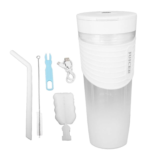 Mixeur portable, étanche, rechargeable par USB, électrique, pour fruits, milkshakes, pour la maison et l'extérieur, blanc