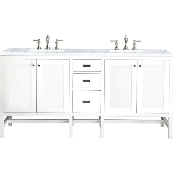 James Martin Vanities E444-V72-3Car Addison 72" Free Standing Double Basin Hardwood Vanity