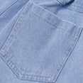 thumbnail image 5 of Cethrio Kids Girls Denim Shorts, Elastic Waist Pocket Solid Color Short Jeans Light Blue Size 3 T, 5 of 6