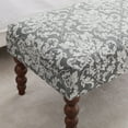 thumbnail image 3 of Linon Claire Wood Upholstered Damask Bench in Gray, 3 of 10