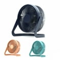 thumbnail image 2 of Rotating USB Desk Fan Portable Nightstand Tabletop Cooling Device Quiet Operation Work Office Dorm RV Truck Personal Supplies Orange, 2 of 9