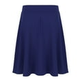 thumbnail image 2 of TiaoBug Big Girls Knee Length Skater Skirts Solid Color A-Line Full Circle Stretchy Skirt for Party Navy_Blue 16, 2 of 6