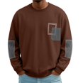 thumbnail image 2 of Awdenio Men T Shirts Oversized Color Block Crewneck Sweatshirt Graphic Long Sleeve Casual Pullover Shirt, 2 of 8