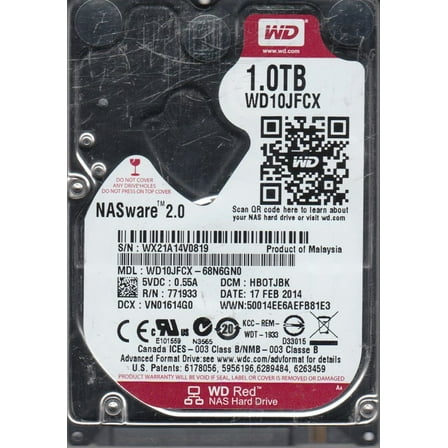 WD10JFCX-68N6GN0, DCM HBOTJBK, Western Digital 1TB SATA 2.5 Hard Drive