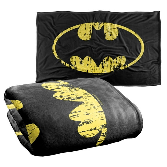 Batman Classic Logo Distressed Silky Touch Super Soft Throw Blanket 36" x 58"