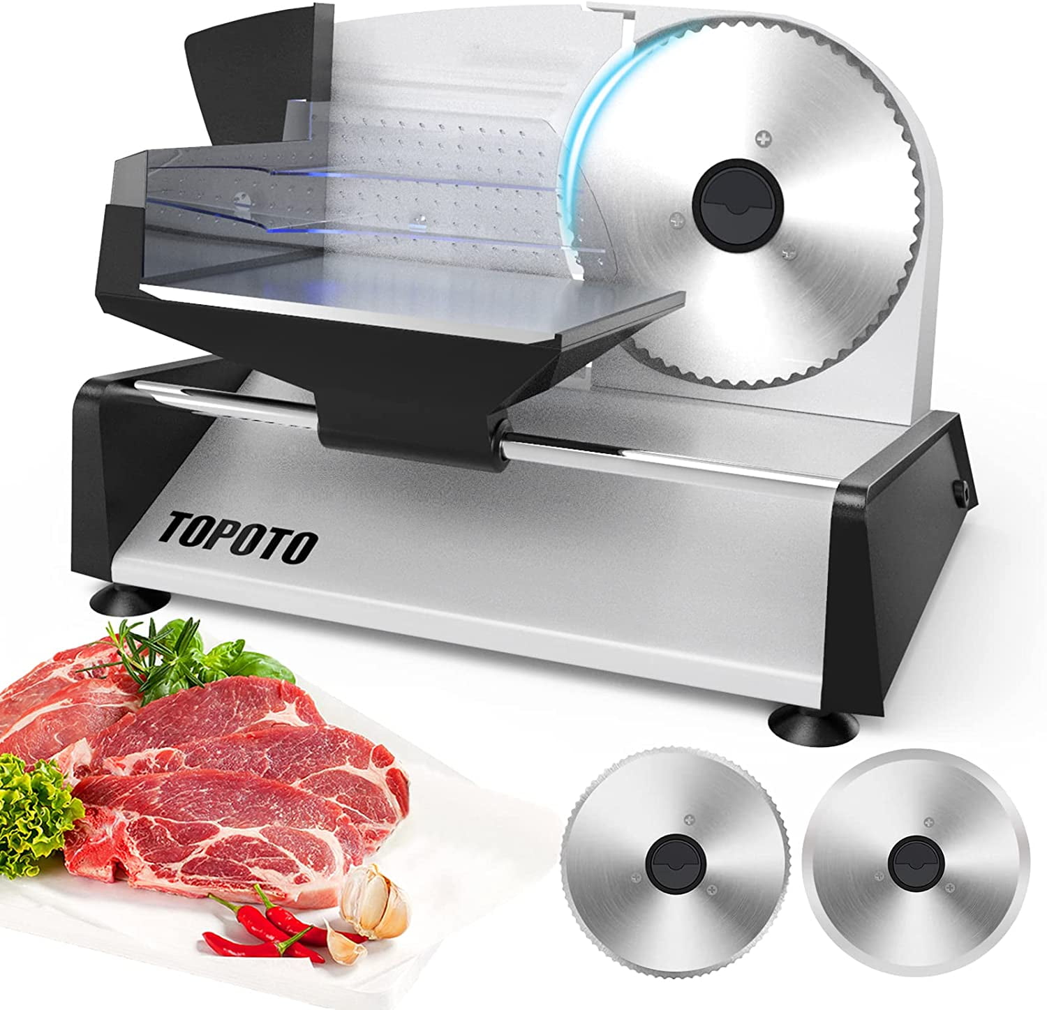 Meat Slicer Home Use Electric Meat Slicer 2 7.5" Stainless Steel Blades ...