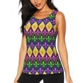 thumbnail image 1 of Fotbe Mardi Gras4 Blusas Sin Mangas para Mujer – Estilo Casual, Corte Suelto, Slim-Fit, Cuello Redondo Deportivo, Tops de Verano para Gimnasio y Yoga-Medium, 1 of 7