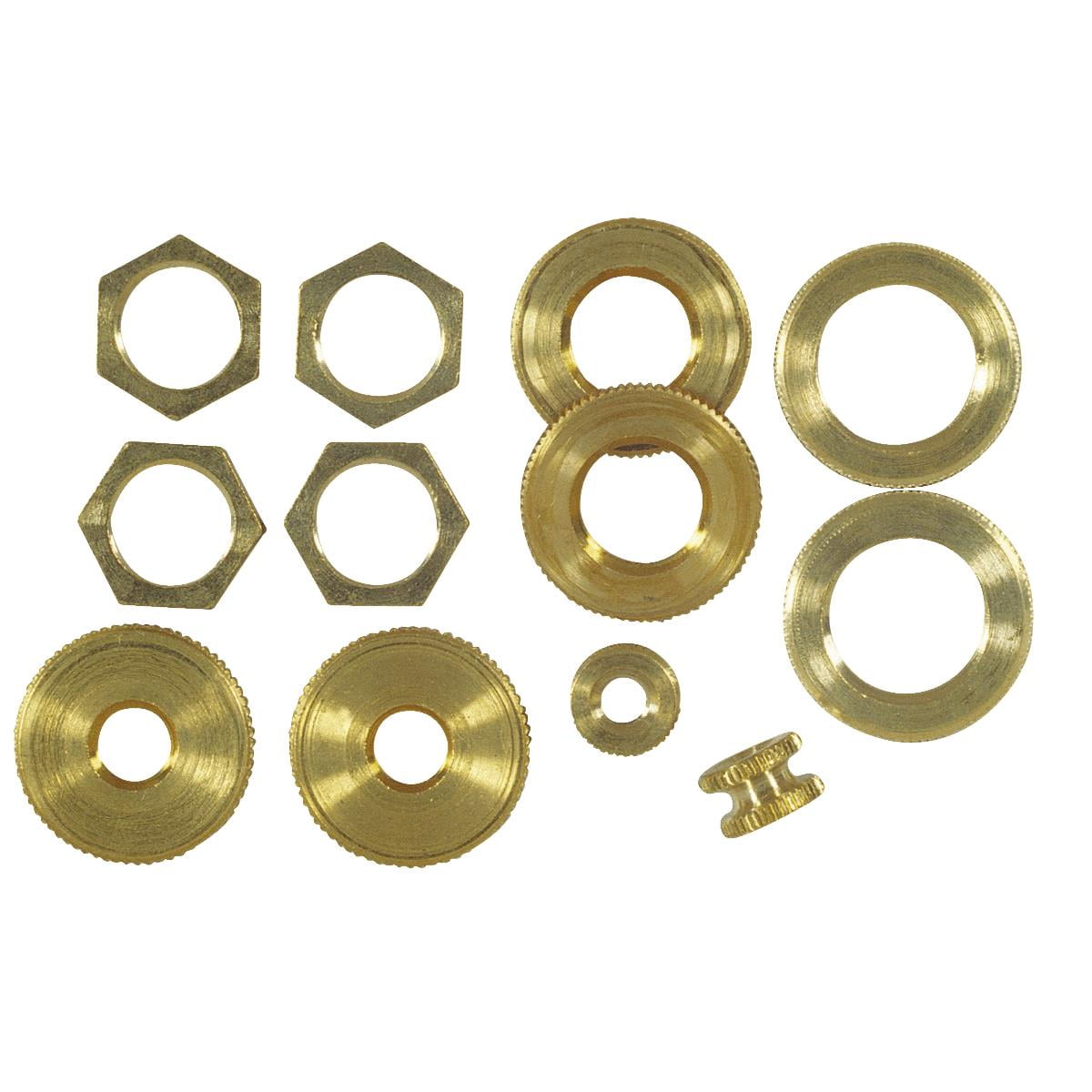 Westinghouse Brass 1/8 In. IP Lamp Fixture Lock Nut Assortment (12Piece) 70153