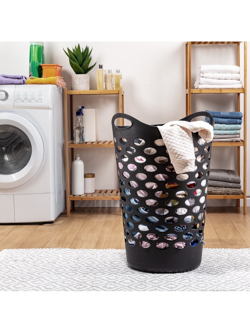 ふわふわパンパスグラス⋆︎*ブラック系の実がたっぷりリース↟↟ᐝ Mainstays Flexible Plastic Laundry Hamper Black, 2.2 Bushels