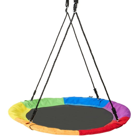 750lb Heavy-Duty Saucer Swing - 40in Tree Swing, 900D Oxford, Multicolor, Indoor/Outdoor Use