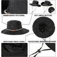 thumbnail image 3 of TAGVO Boonie Hat Fishing Hat, Foldable Cowboy Style Bucket Hat Sun Hat UV Protection Wide Brim Bucket Cap Adjustable Chin Strap Breathable Safari Hat Jungle Hat for Fishing Camping Hiking, Black, 3 of 7